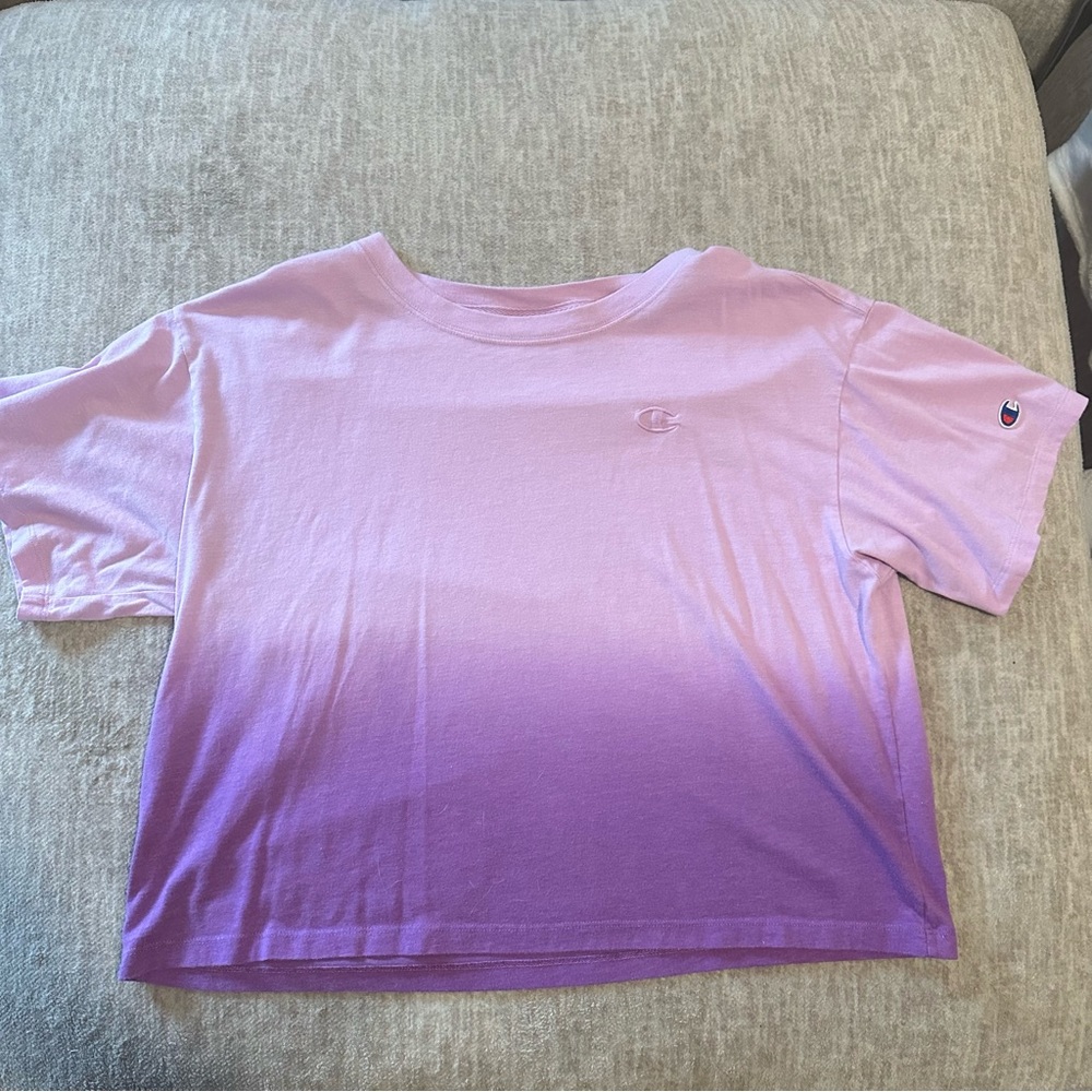 Champion cropped tee ombré purple